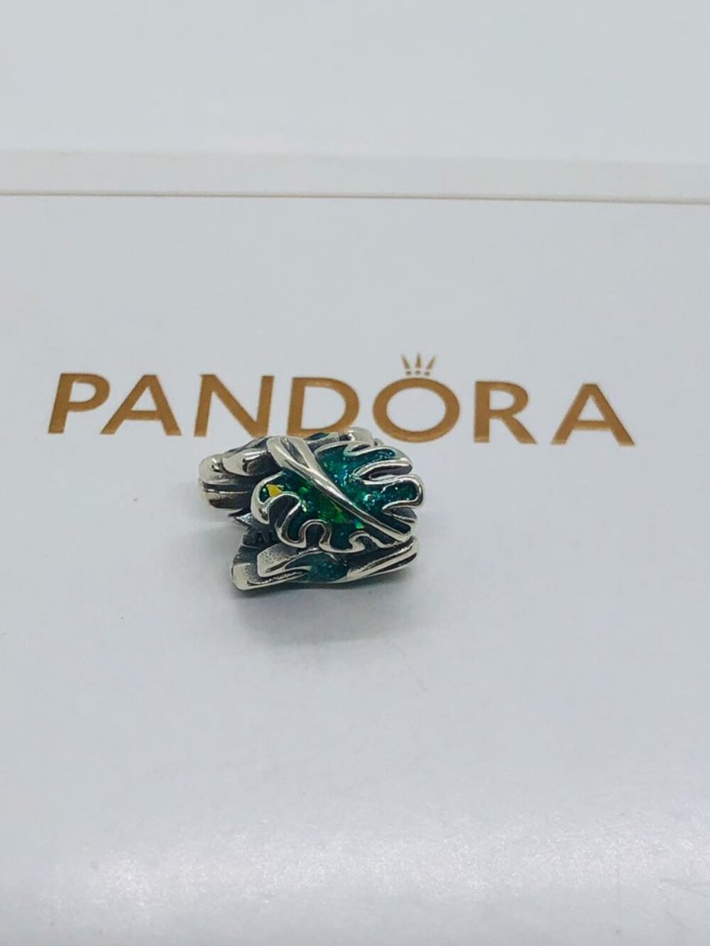 Pandora Green Monstera Leaves Charm